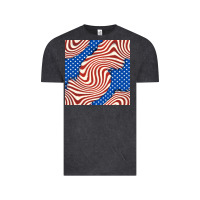 Vintage Black american flag seamless pattern Vintage Tee - BundleAndBundleShop