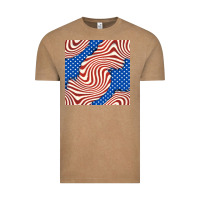 Vintage Coffee american flag seamless pattern Vintage Tee - BundleAndBundleShop