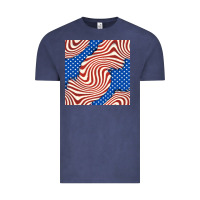 Vintage Denim american flag seamless pattern Vintage Tee - BundleAndBundleShop