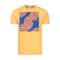 Vintage Mustard american flag seamless pattern Vintage Tee - BundleAndBundleShop