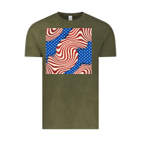 Vintage Olive american flag seamless pattern Vintage Tee - BundleAndBundleShop