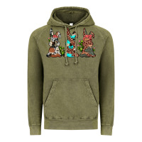 Vintage Olive leopard cowhide turquoise cactus bunny's Vintage Hoodie - JahusDesignShop