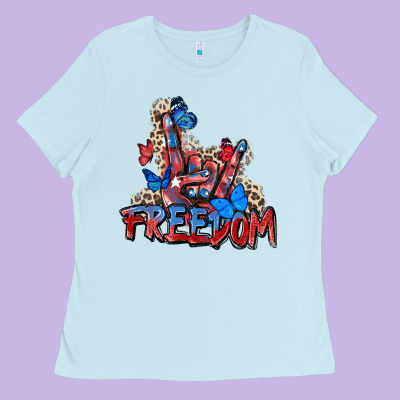 Freedom Rock Hand Ladies Tee Designed By Zillion Design Studio