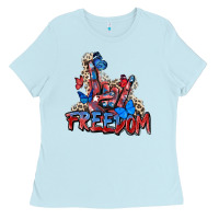 Baby Blue freedom rock hand Ladies Tee - Zillion Design Studio