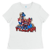 White freedom rock hand Ladies Tee - Zillion Design Studio