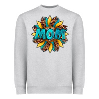 Heather Grey sunflower mom leopard Heavyweight Sweatshirt - Artiststas