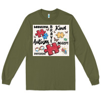 Army Green autism Long Sleeve Tee - MaliasSmallBusiness