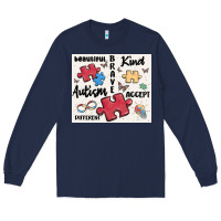 Navy autism Long Sleeve Tee - MaliasSmallBusiness