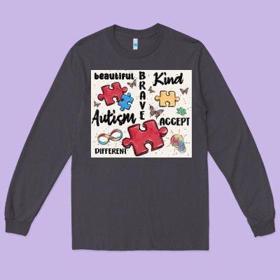 Autism Long Sleeve Tee Designed By Maliassmallbusiness