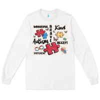 White autism Long Sleeve Tee - MaliasSmallBusiness