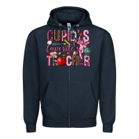 Navy cupids favorite teacher Zipper Hoodie - NancyCooperArtShop