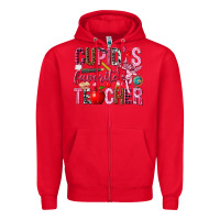 Red cupids favorite teacher Zipper Hoodie - NancyCooperArtShop