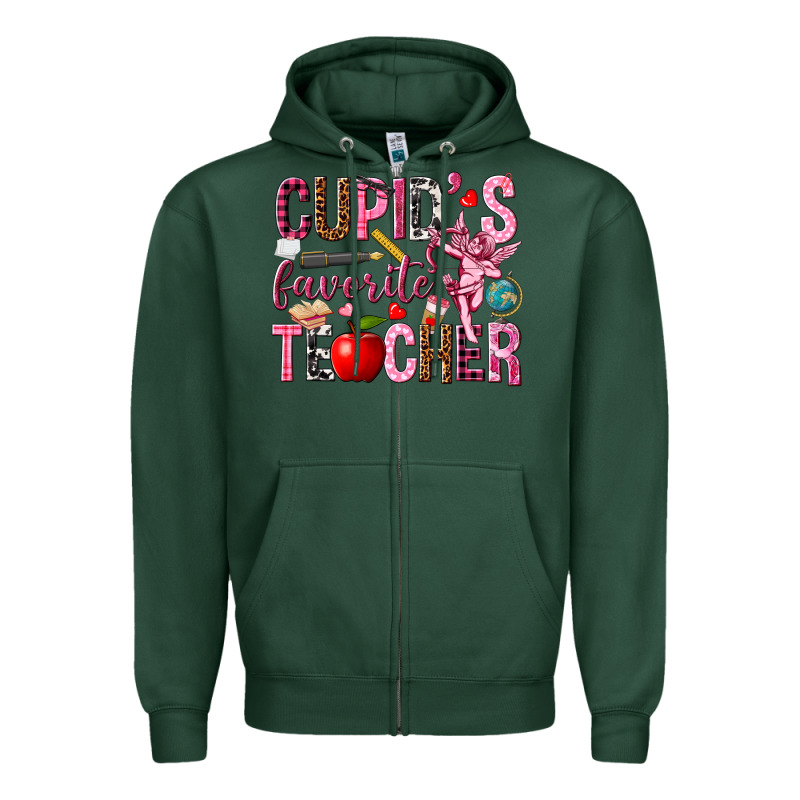 Cupids Favorite Teacher Zipper Hoodie by NancyCooperArtShop | Teevron