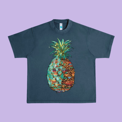 Pineapple Leopar Turquoise Serape Summer Urban Heavy Tee Designed By Artiststas