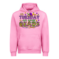 Fuchsia Pink On Tuesday we wear beads Urban Hoodie - HowdyJamesFarm
