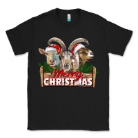 Black Merry Christmas Goats Classic Tee - LillyAllenDesigns