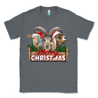 Charcoal Heather Merry Christmas Goats Classic Tee - LillyAllenDesigns