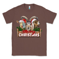 Chestnut Merry Christmas Goats Classic Tee - LillyAllenDesigns