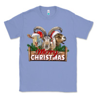 Colony Blue Merry Christmas Goats Classic Tee - LillyAllenDesigns