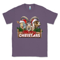 Lavender Merry Christmas Goats Classic Tee - LillyAllenDesigns