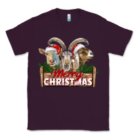 Plum Merry Christmas Goats Classic Tee - LillyAllenDesigns