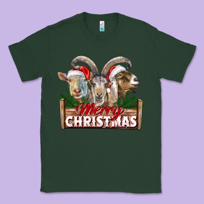 Merry Christmas Goats Classic Tee Designed By Lillyallendesigns