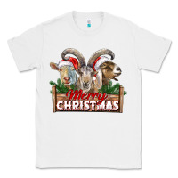 White Merry Christmas Goats Classic Tee - LillyAllenDesigns