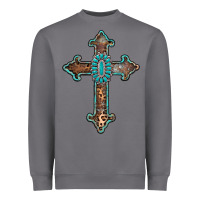 Storm turquoise cross Heavyweight Sweatshirt - AdoDesignShop