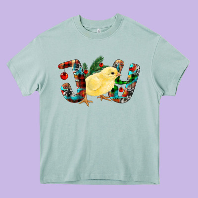 Christmas Joy Chick Heavy Core Tee Designed By Ranaportraitstore