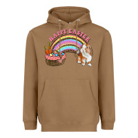 Toasted Coconut Happy Easter Bunny And Egg Basket Rainbow Heavyweight Hoodie - RanaPortraitStore