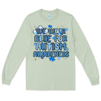 Matcha we wear blue for autism awareness Long Sleeve Tee - MaliasSmallBusiness