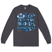 Smoke we wear blue for autism awareness Long Sleeve Tee - MaliasSmallBusiness