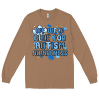 Toasted Coconut we wear blue for autism awareness Long Sleeve Tee - MaliasSmallBusiness