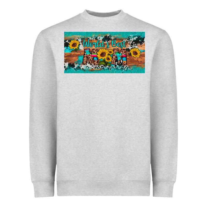 World's Best Mom Sunflower License Plate Heavyweight Sweatshirt by Artiststas | Teevron