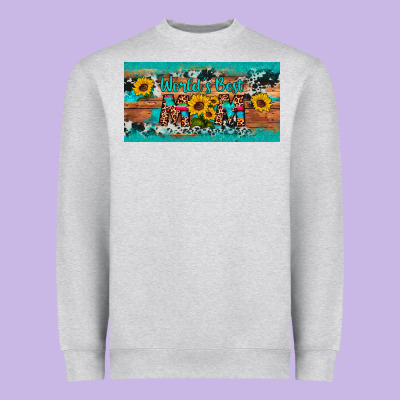 World's Best Mom Sunflower License Plate Heavyweight Sweatshirt Designed By Artiststas