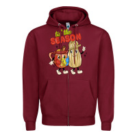 Burgundy tis' the season mexican food Zipper Hoodie - MaliasSmallBusiness
