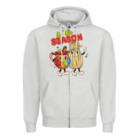 Dove Grey tis' the season mexican food Zipper Hoodie - MaliasSmallBusiness