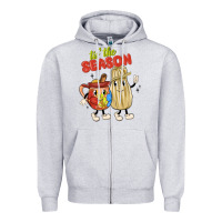 Heather Grey tis' the season mexican food Zipper Hoodie - MaliasSmallBusiness