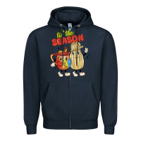 Navy tis' the season mexican food Zipper Hoodie - MaliasSmallBusiness