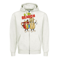 Oatmeal Heather tis' the season mexican food Zipper Hoodie - MaliasSmallBusiness