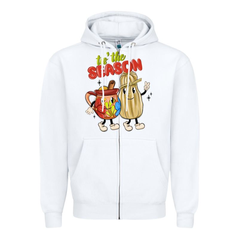 Tis' The Season Mexican Food Zipper Hoodie by MaliasSmallBusiness | Teevron