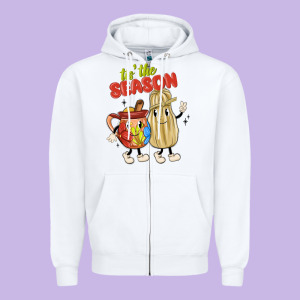 Tis' The Season Mexican Food Zipper Hoodie Designed By Maliassmallbusiness