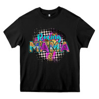 Black racing mama Heavy Core Tee - Zillion Design Studio