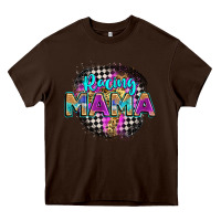 Chocolate Brown racing mama Heavy Core Tee - Zillion Design Studio