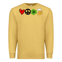 Funny St Patricks Day Love Peace Clover And Beer Premium Sweatshirt | Teevron