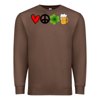 Chestnut Funny St Patricks Day Love Peace Clover and Beer Premium Sweatshirt - Bettercallsaul