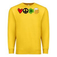 Lemon Funny St Patricks Day Love Peace Clover and Beer Premium Sweatshirt - Bettercallsaul