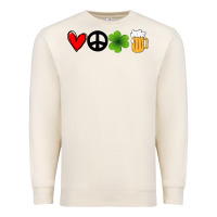 Sandshell Funny St Patricks Day Love Peace Clover and Beer Premium Sweatshirt - Bettercallsaul
