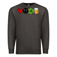 Smoke Funny St Patricks Day Love Peace Clover and Beer Premium Sweatshirt - Bettercallsaul
