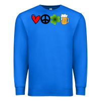 True Royal Funny St Patricks Day Love Peace Clover and Beer Premium Sweatshirt - Bettercallsaul